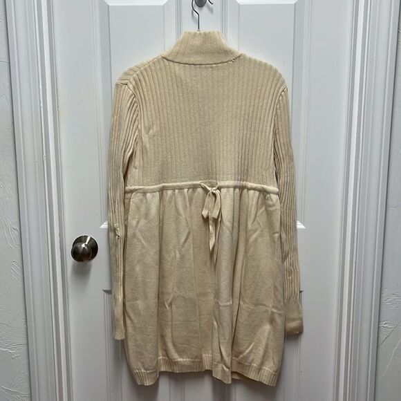 Autumn Cashmere Ivory Turtleneck Long Ribbed Cardigan - Picture 4 of 8